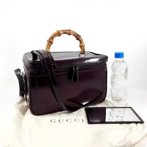 GUCCI Handbag 013 2122 2491 Patent leather purple Bamboo Vanity Women Used