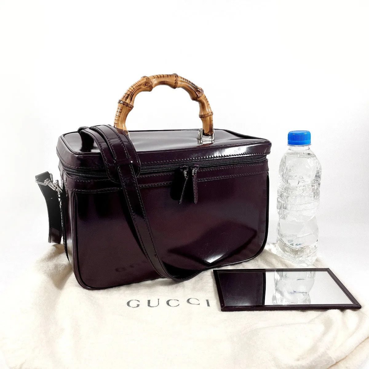GUCCI Handbag 013 2122 2491 Patent leather purple Bamboo Vanity Women Used