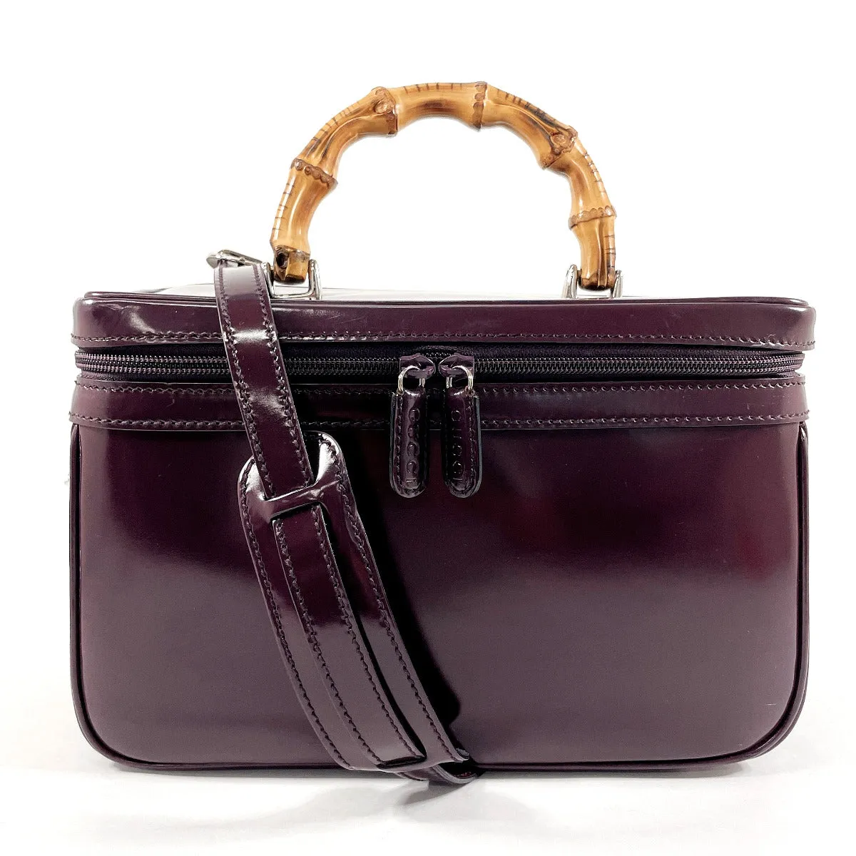 GUCCI Handbag 013 2122 2491 Patent leather purple Bamboo Vanity Women Used