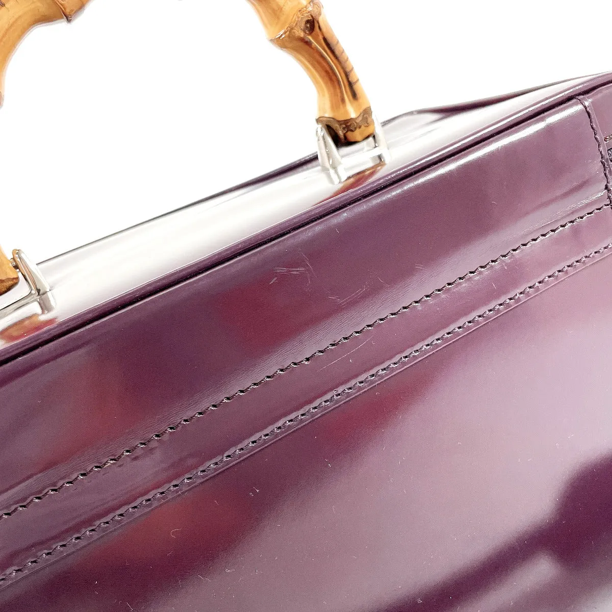 GUCCI Handbag 013 2122 2491 Patent leather purple Bamboo Vanity Women Used
