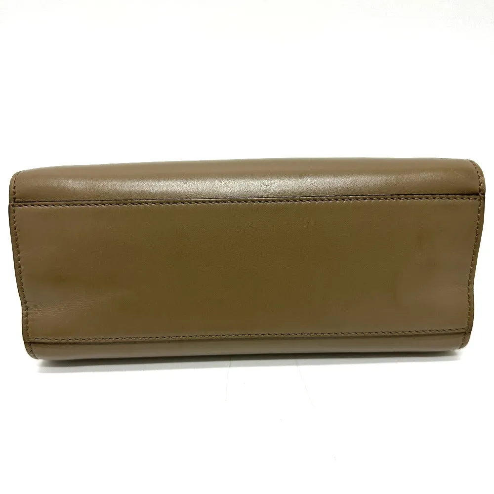 GUCCI Handbag 470271 leather Brown Bamboo Faux Pearl Women Used