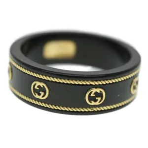 Gucci Interlocking Yg Ring 18K Black