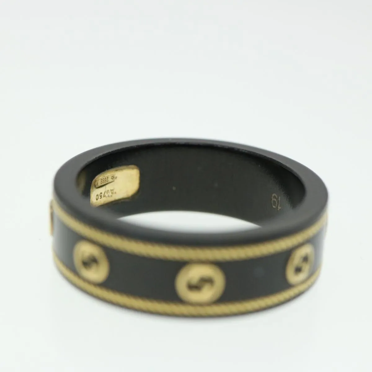 Gucci Interlocking Yg Ring 18K Black
