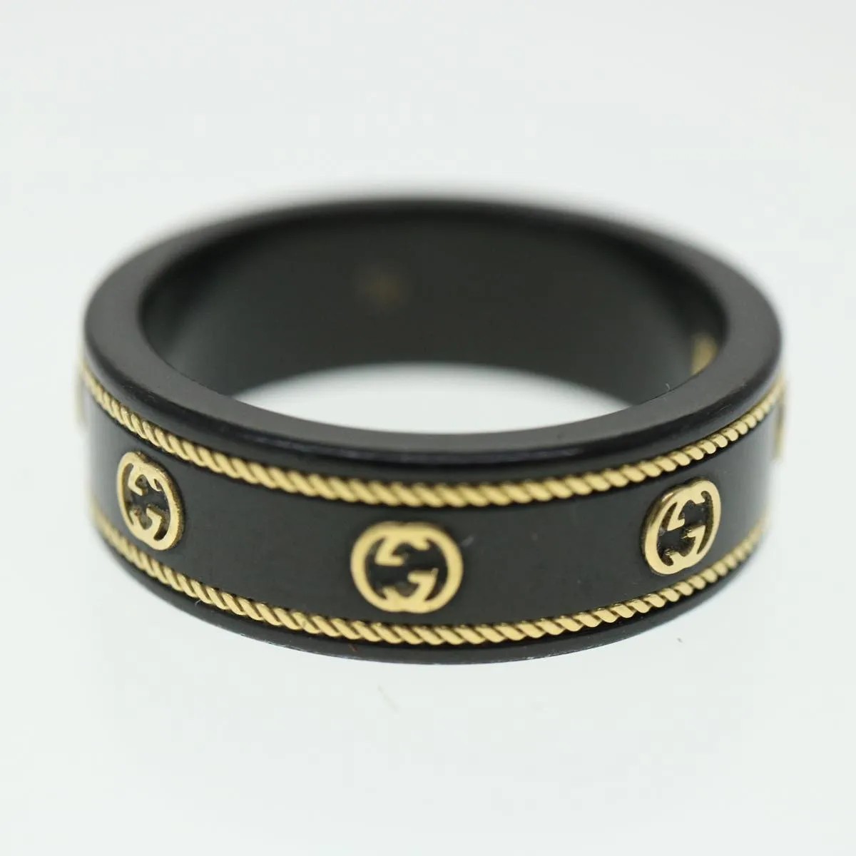 Gucci Interlocking Yg Ring 18K Black