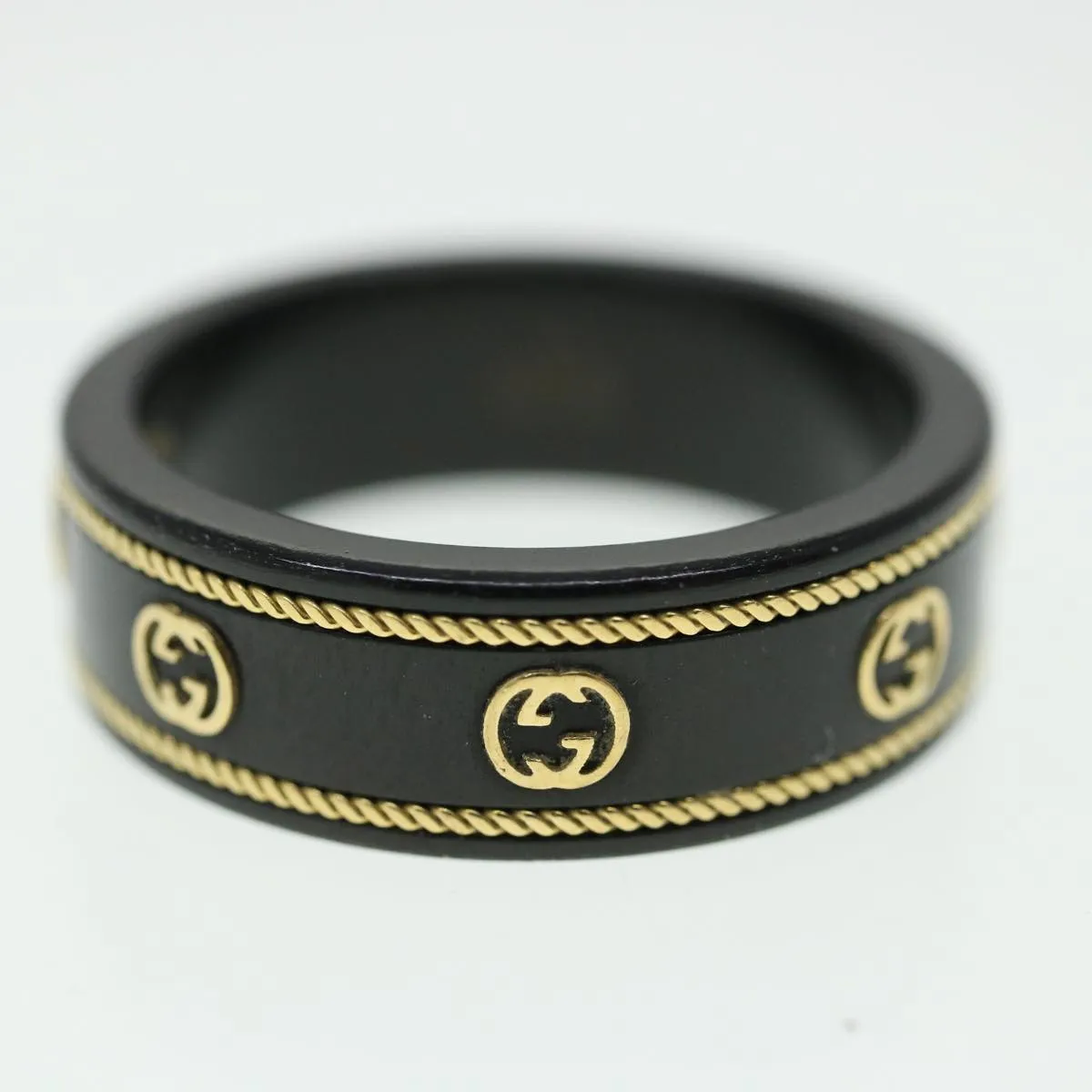 Gucci Interlocking Yg Ring 18K Black