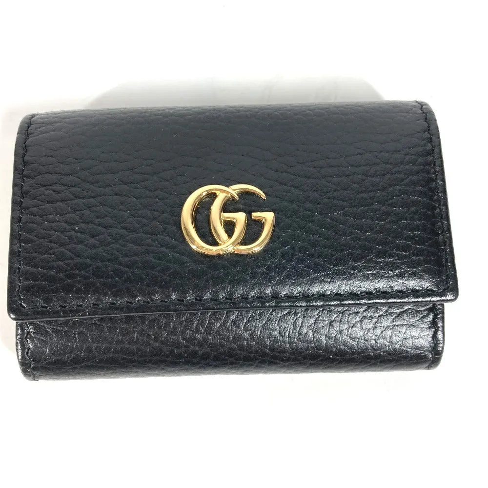 GUCCI Key case Key holder  456118 leather black key GG Marmont Women Used