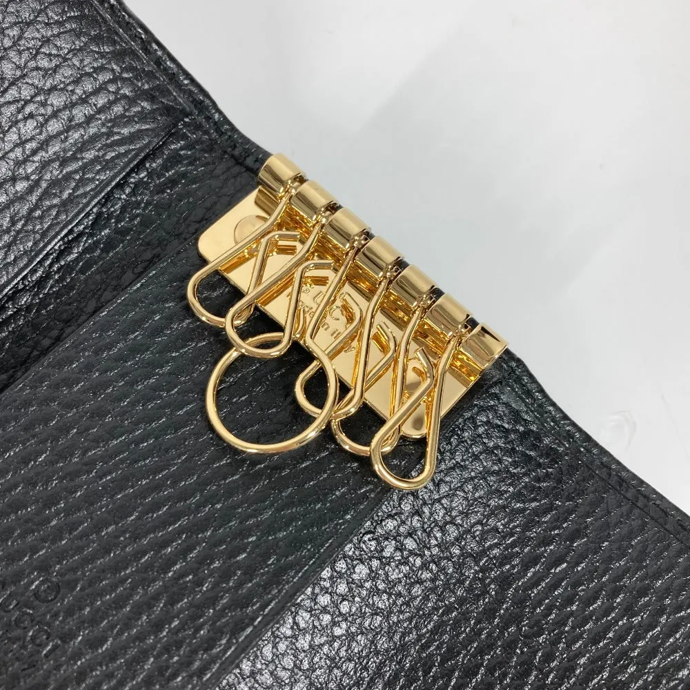 GUCCI Key case Key holder  456118 leather black key GG Marmont Women Used