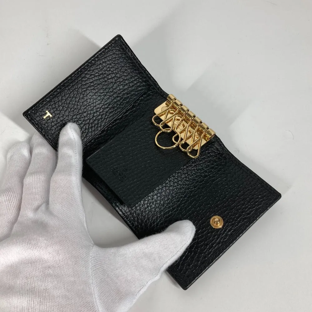 GUCCI Key case Key holder  456118 leather black key GG Marmont Women Used