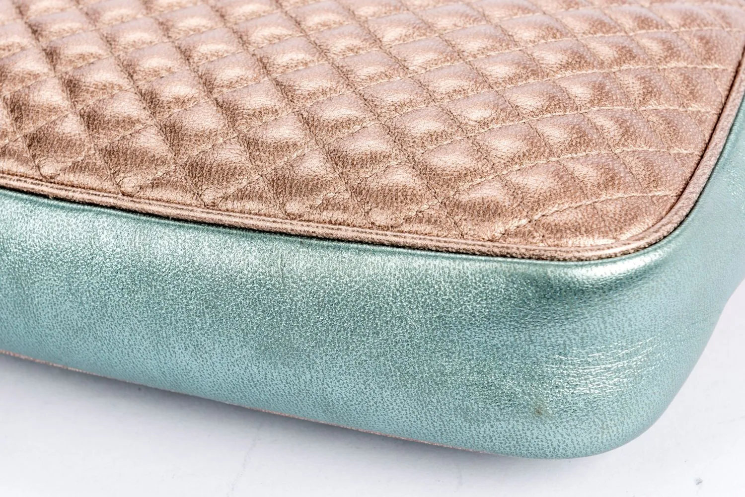 Gucci Laminate Shoulder Bag, Quilted Pink Metallic & Blue Metallic