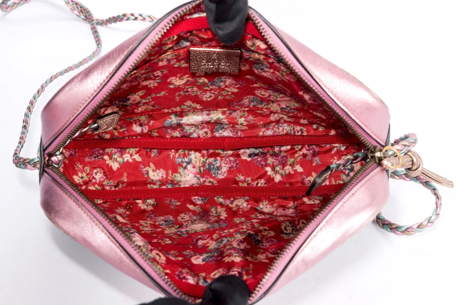 Gucci Laminate Shoulder Bag, Quilted Pink Metallic & Blue Metallic