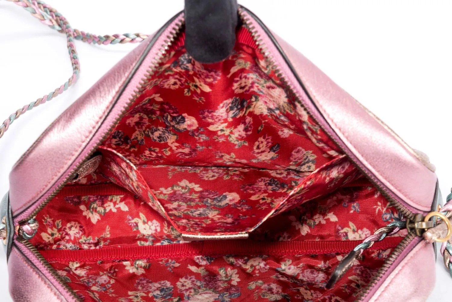 Gucci Laminate Shoulder Bag, Quilted Pink Metallic & Blue Metallic