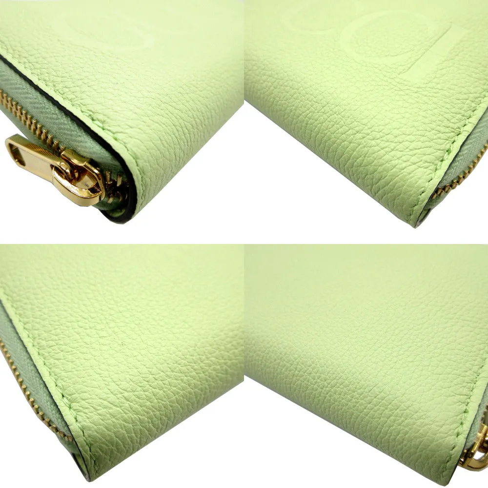 GUCCI Long Wallet Purse 658691 leather Light green Zip Around logo Women Used