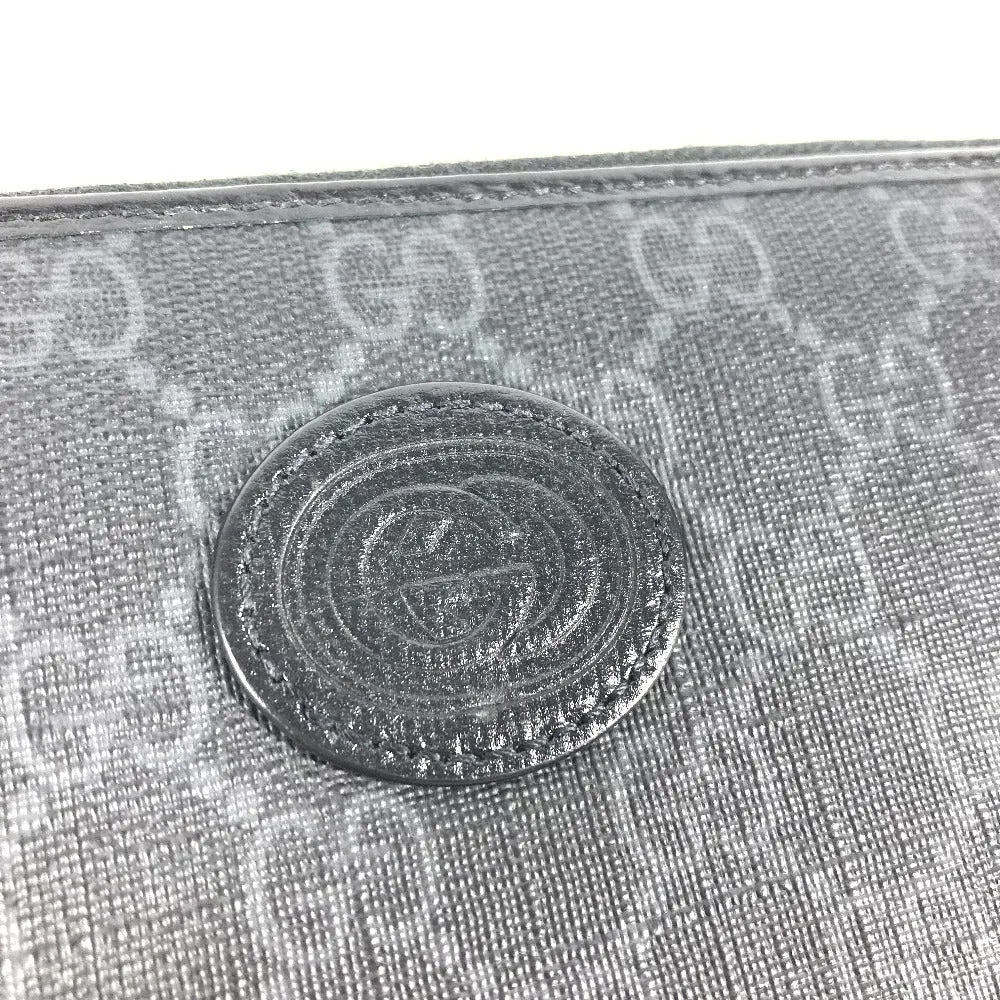 GUCCI Long Wallet Purse 673003 GG Supreme Canvas black GG Supreme Interlocking G zip-around wallet mens Used