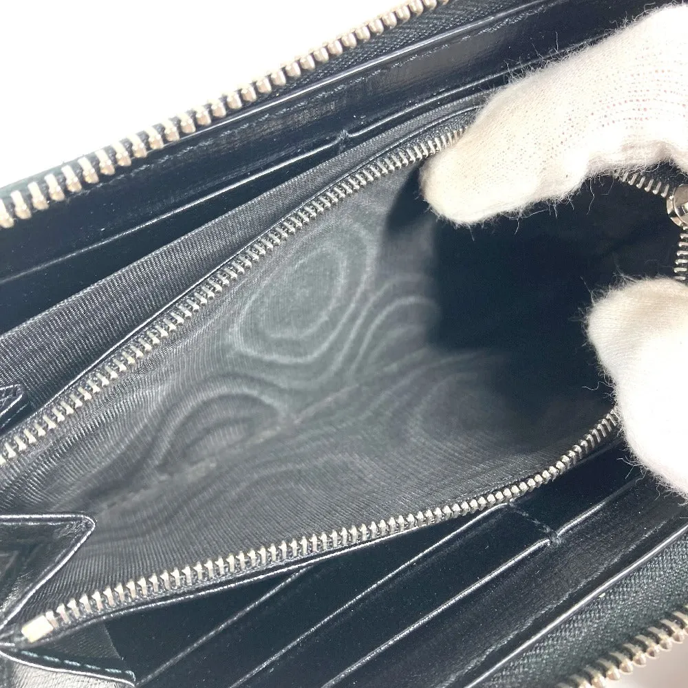 GUCCI Long Wallet Purse 673003 GG Supreme Canvas black GG Supreme Interlocking G zip-around wallet mens Used