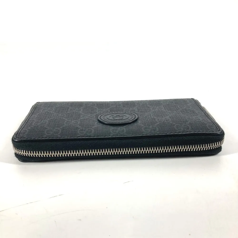 GUCCI Long Wallet Purse 673003 GG Supreme Canvas black GG Supreme Interlocking G zip-around wallet mens Used