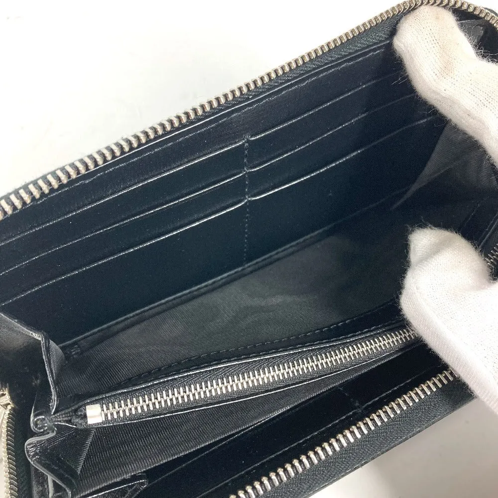 GUCCI Long Wallet Purse 673003 GG Supreme Canvas black GG Supreme Interlocking G zip-around wallet mens Used