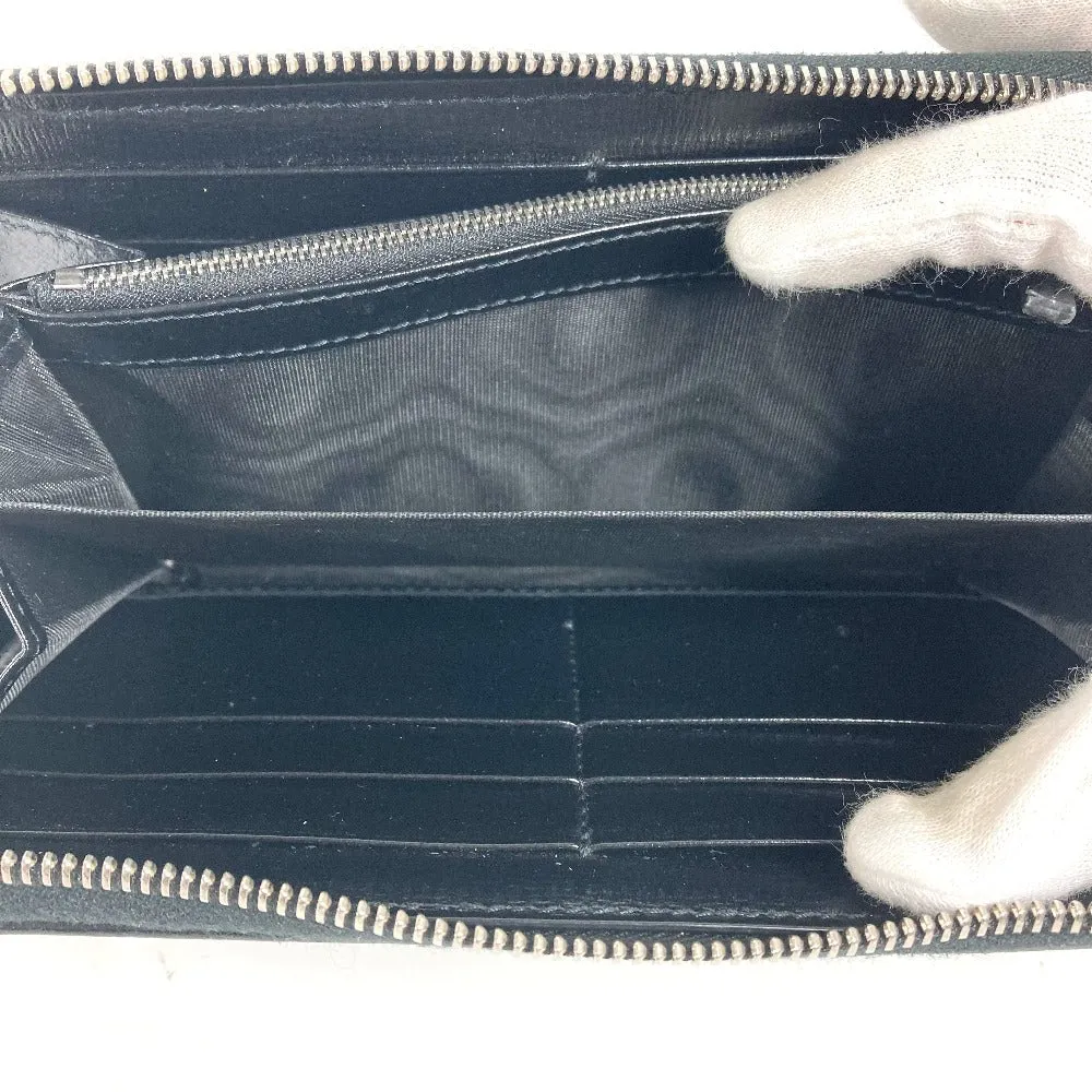 GUCCI Long Wallet Purse 673003 GG Supreme Canvas black GG Supreme Interlocking G zip-around wallet mens Used