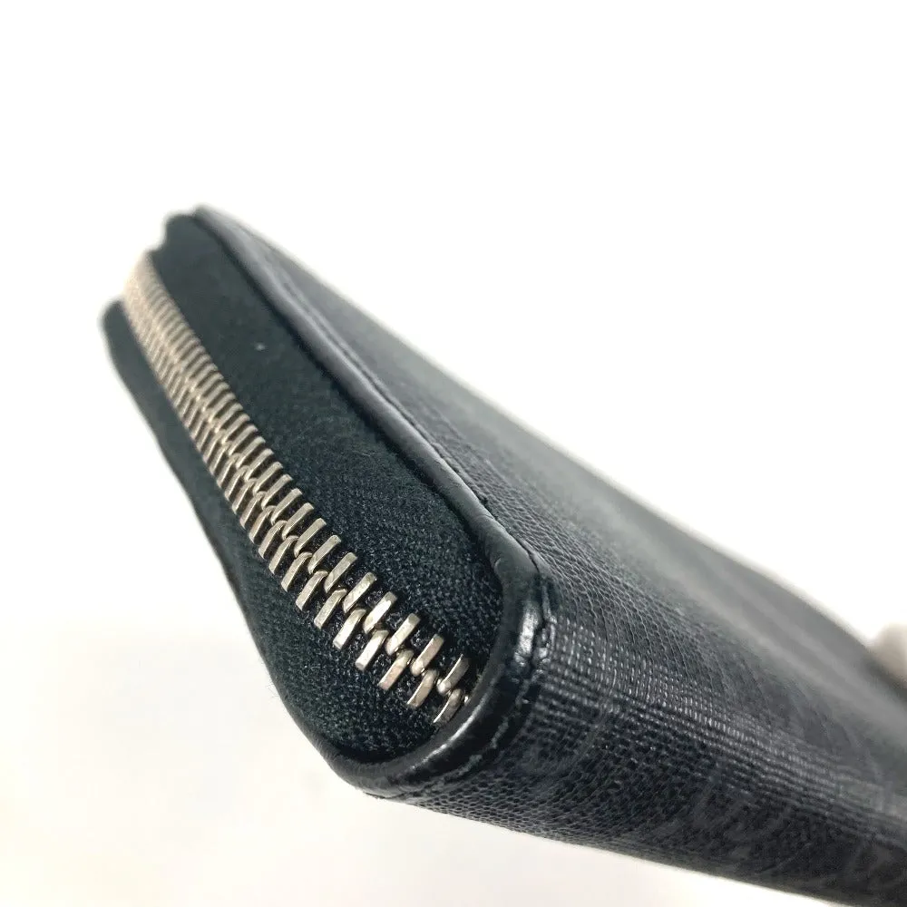 GUCCI Long Wallet Purse 673003 GG Supreme Canvas black GG Supreme Interlocking G zip-around wallet mens Used