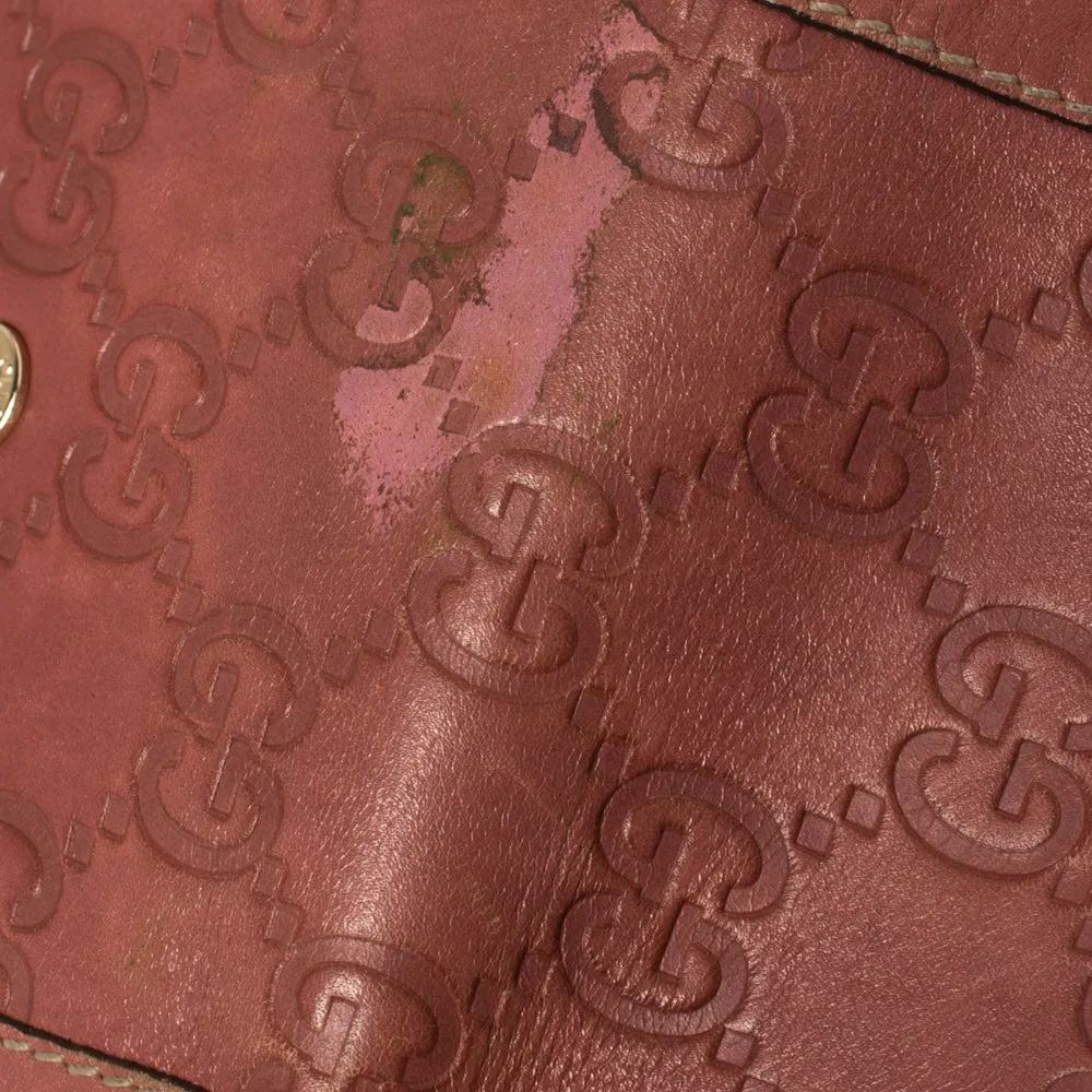 Gucci Pink Guccissima Leather French Wallet