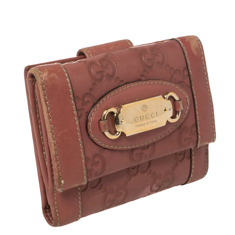 Gucci Pink Guccissima Leather French Wallet