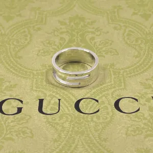 GUCCI Ring Silver925 Silver Branded Cutout G mens Used