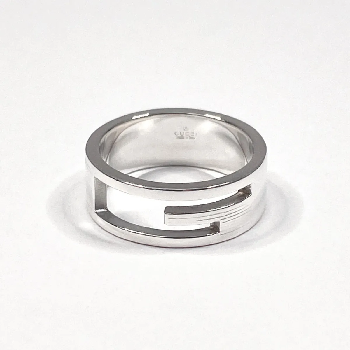 GUCCI Ring Silver925 Silver Branded Cutout G mens Used
