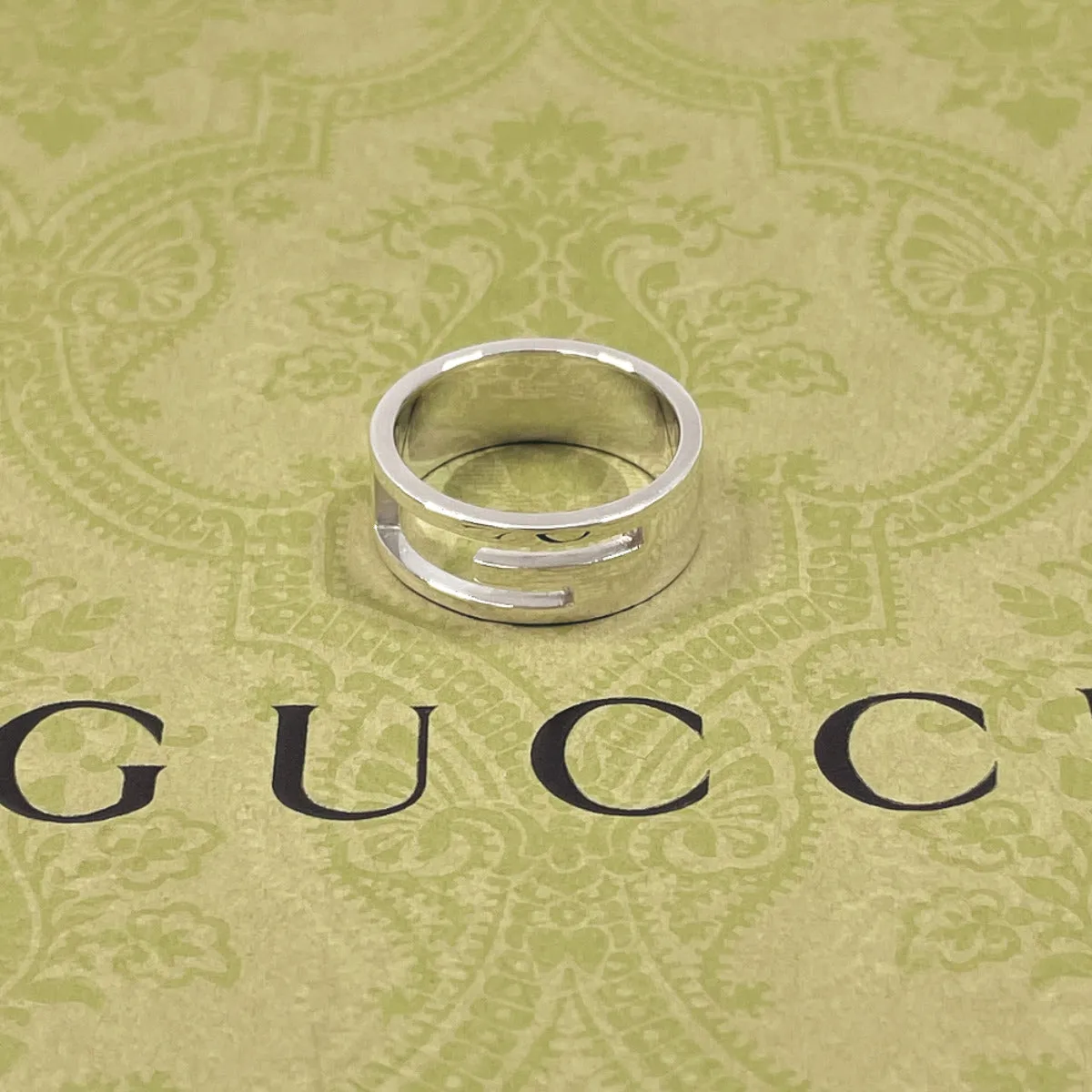 GUCCI Ring Silver925 Silver Branded Cutout G mens Used