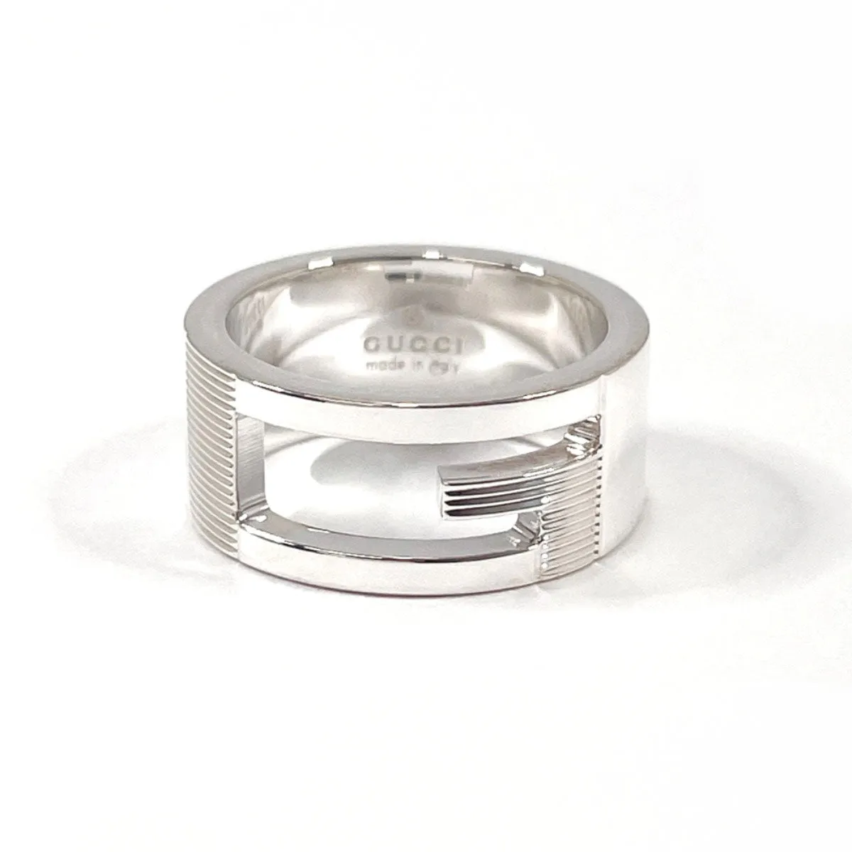 GUCCI Ring Silver925 Silver Branded Cutout G Women Used