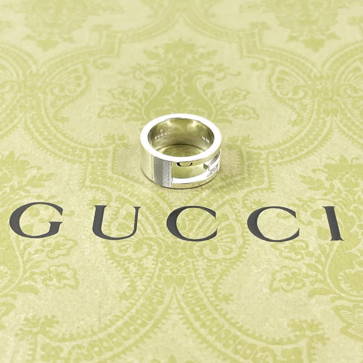 GUCCI Ring Silver925 Silver Branded Cutout G Women Used
