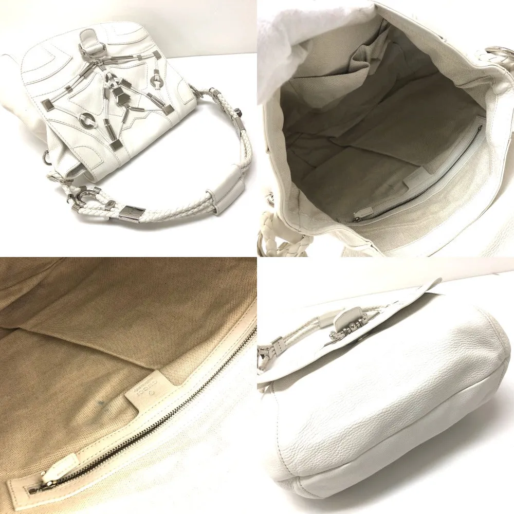 GUCCI Shoulder Bag 240237 leather white Luxury Handbag Women Used