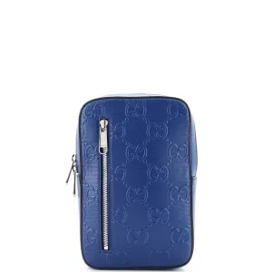 GUCCI Sling Backpack GG Embossed Perforated Leather