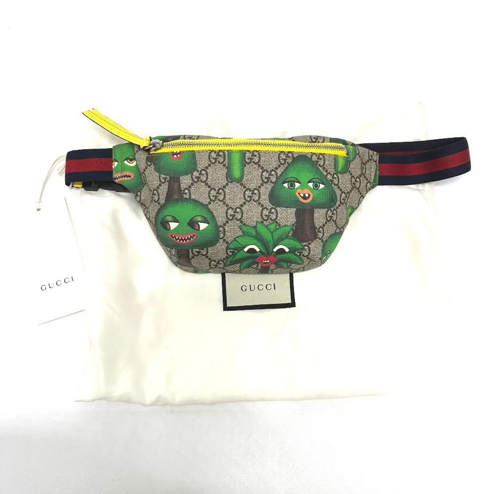 GUCCI Sling bag 502095 GG Supreme Canvas beige GG logo Waist pouch Kids Secondhand
