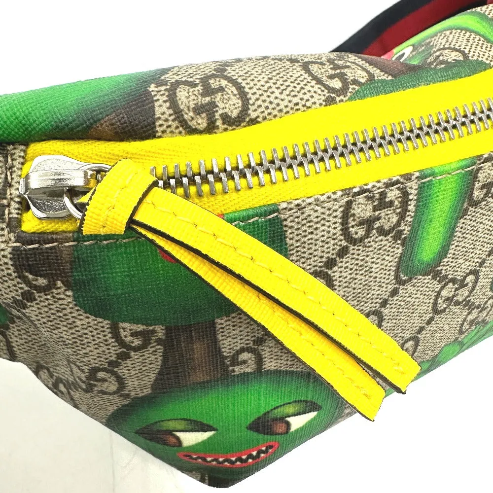 GUCCI Sling bag 502095 GG Supreme Canvas beige GG logo Waist pouch Kids Secondhand