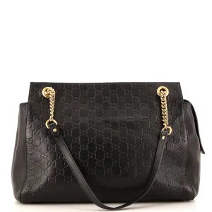 GUCCI Soft Signature Shoulder Bag Guccissima Leather Large