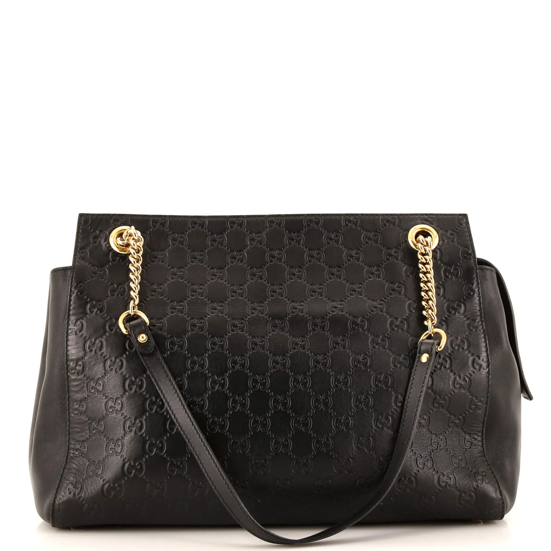 GUCCI Soft Signature Shoulder Bag Guccissima Leather Large