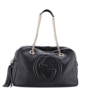 GUCCI Soho Chain Zip Shoulder Bag Leather Medium