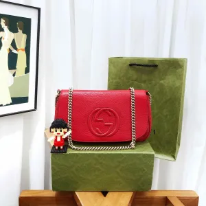 Gucci Soho Red Leather Shoulder Bag