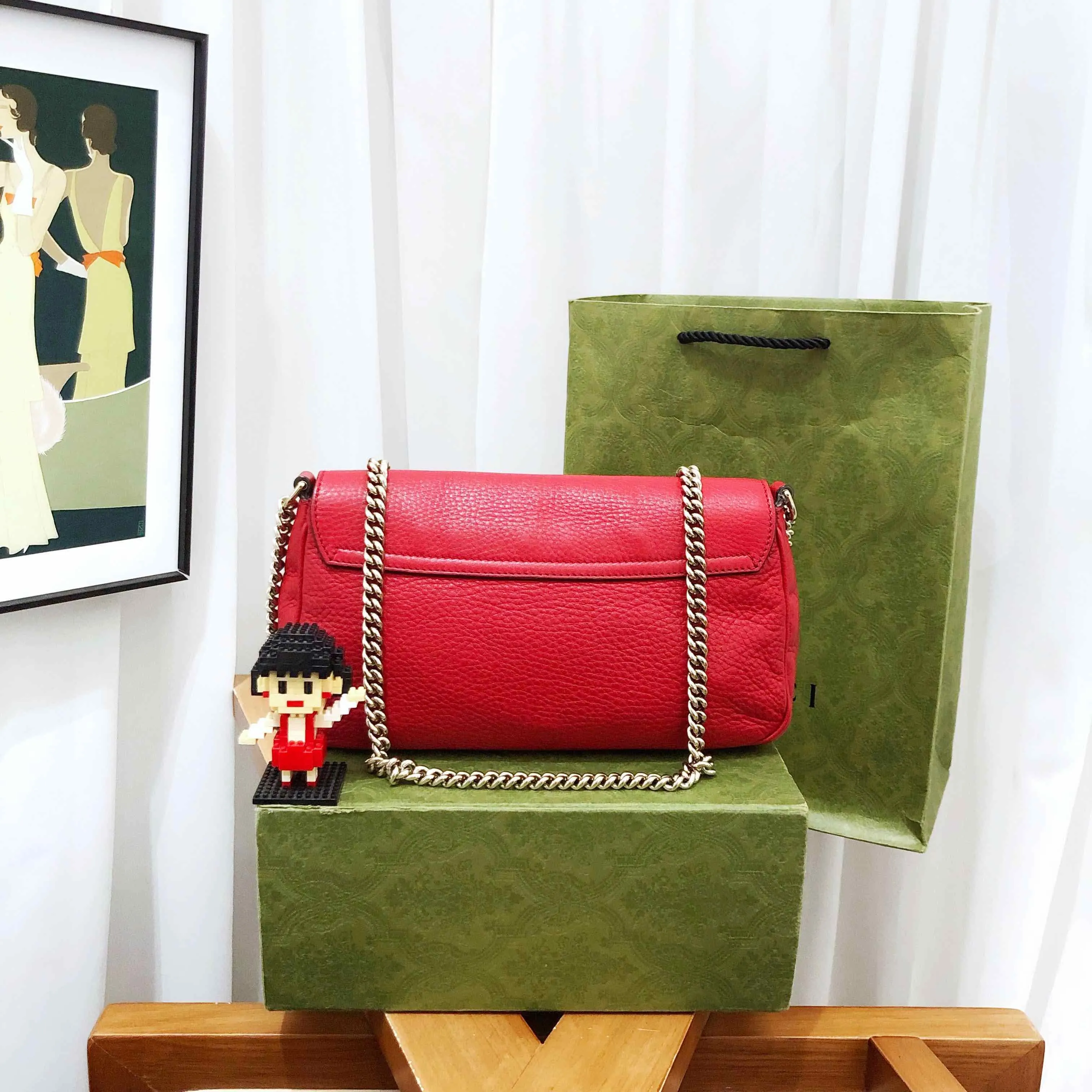 Gucci Soho Red Leather Shoulder Bag