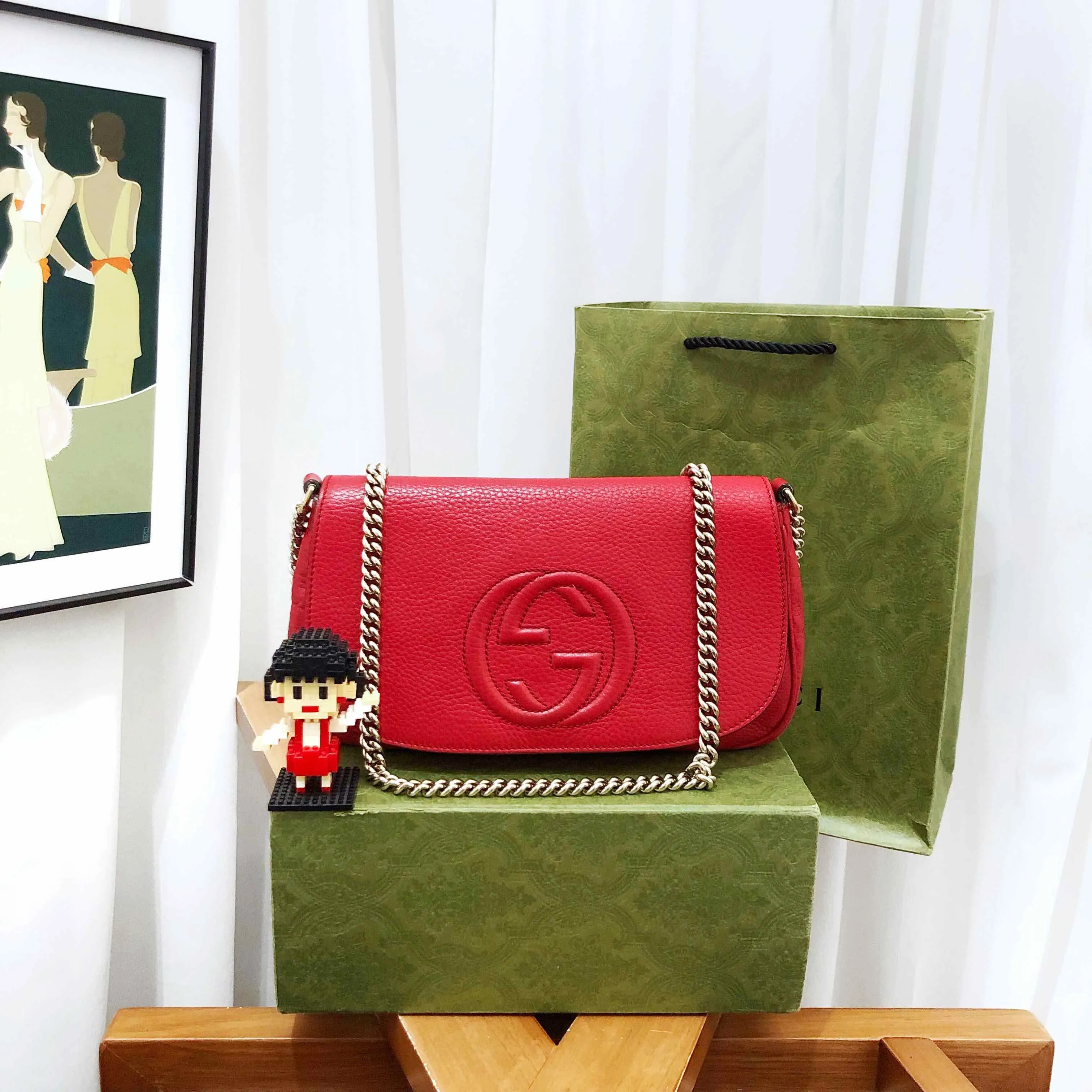 Gucci Soho Red Leather Shoulder Bag