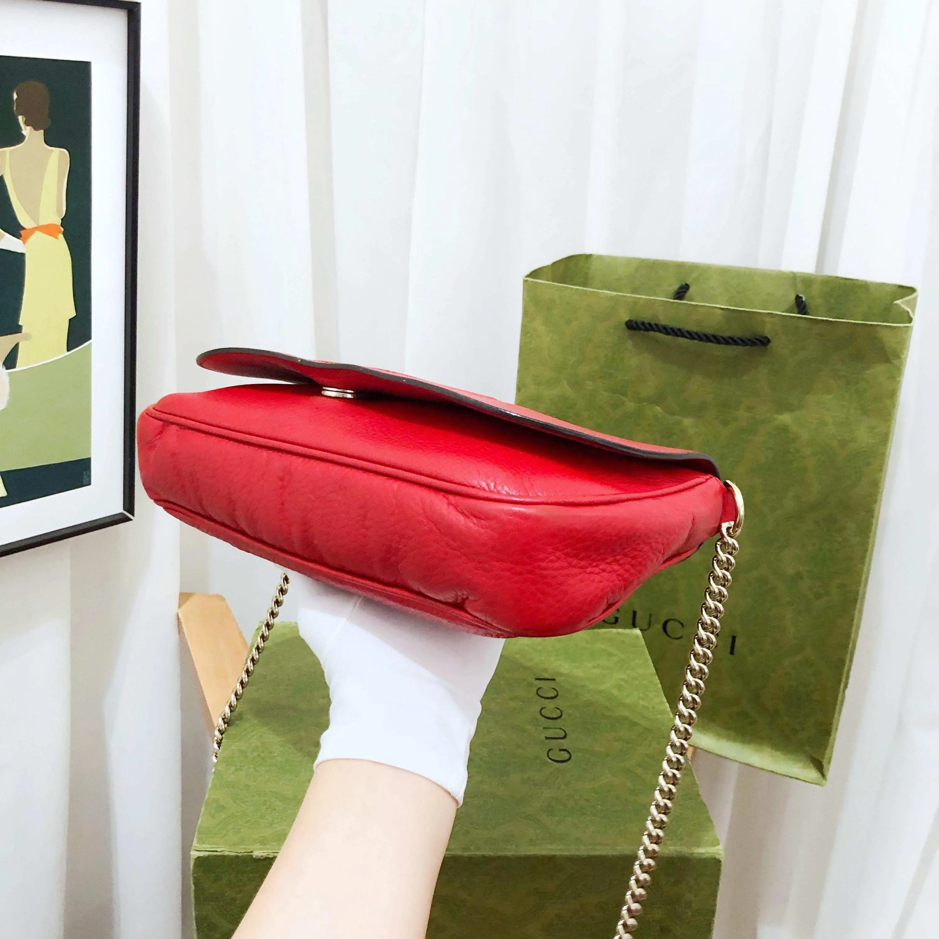 Gucci Soho Red Leather Shoulder Bag
