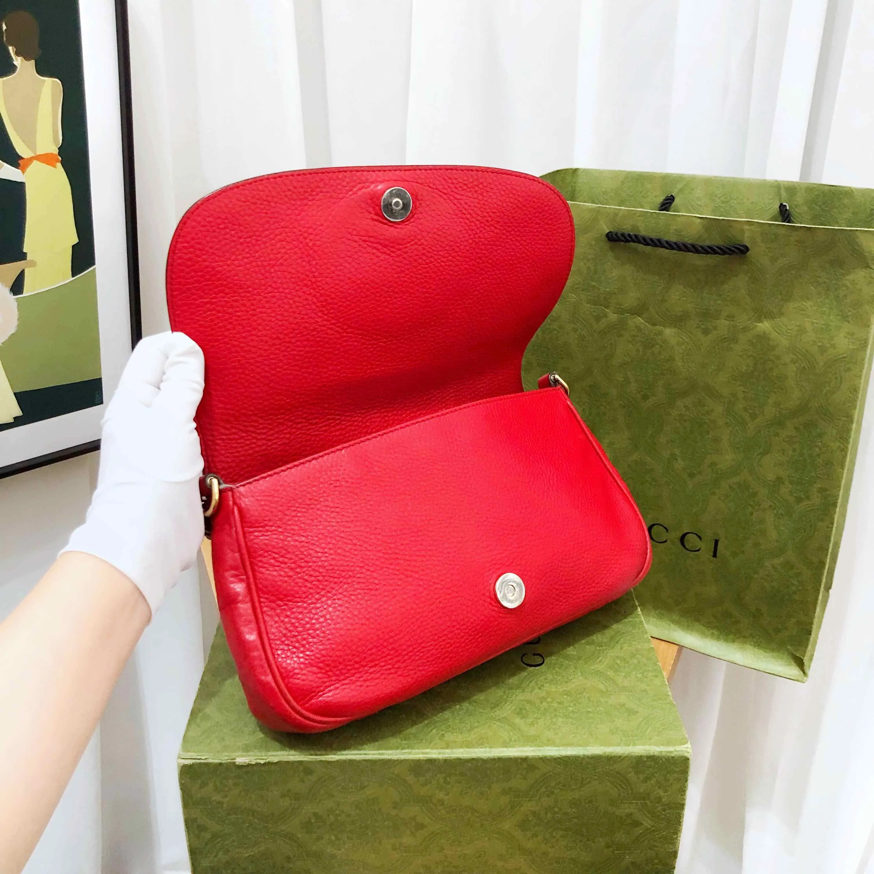 Gucci Soho Red Leather Shoulder Bag