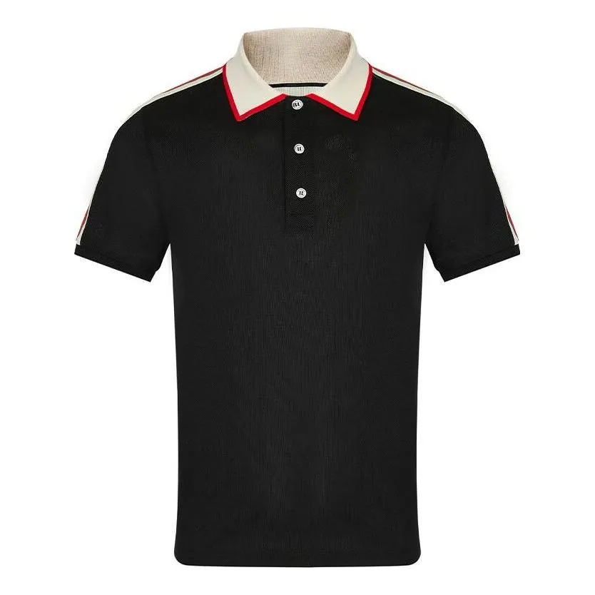 GUCCI Striped Logo Short-sleeved Polo Shirt Black 500972-X9M38-1106