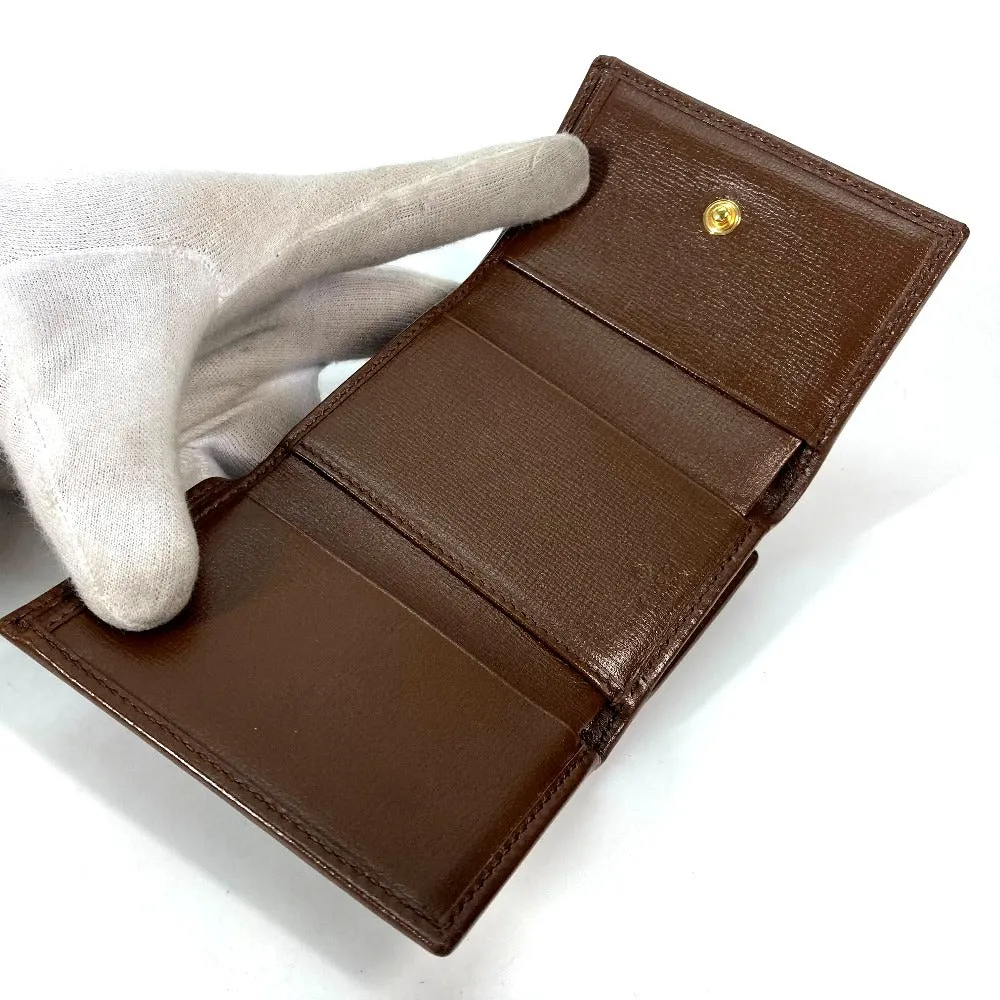 GUCCI Trifold wallet 644462 GG Supreme Canvas beige GG Supreme Horsebit Women Used
