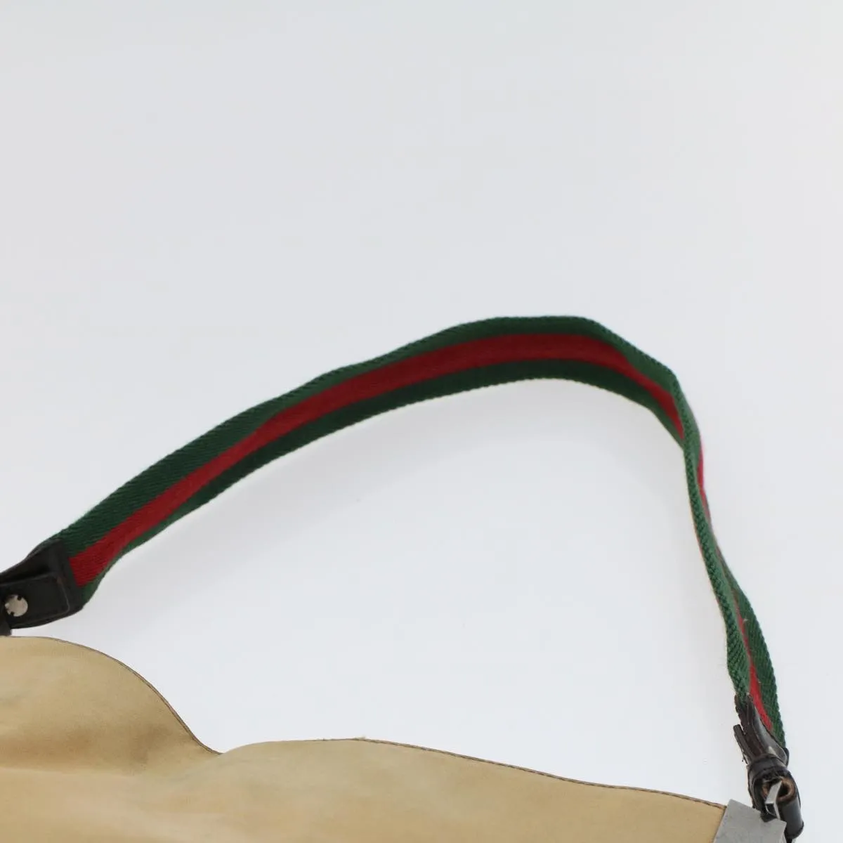 GUCCI Web Sherry Line Shoulder Bag Canvas Beige Green Red  ti1172