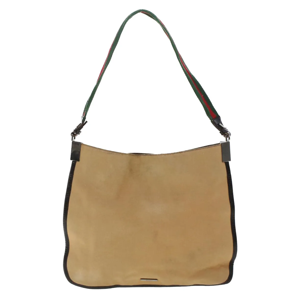 GUCCI Web Sherry Line Shoulder Bag Canvas Beige Green Red  ti1172