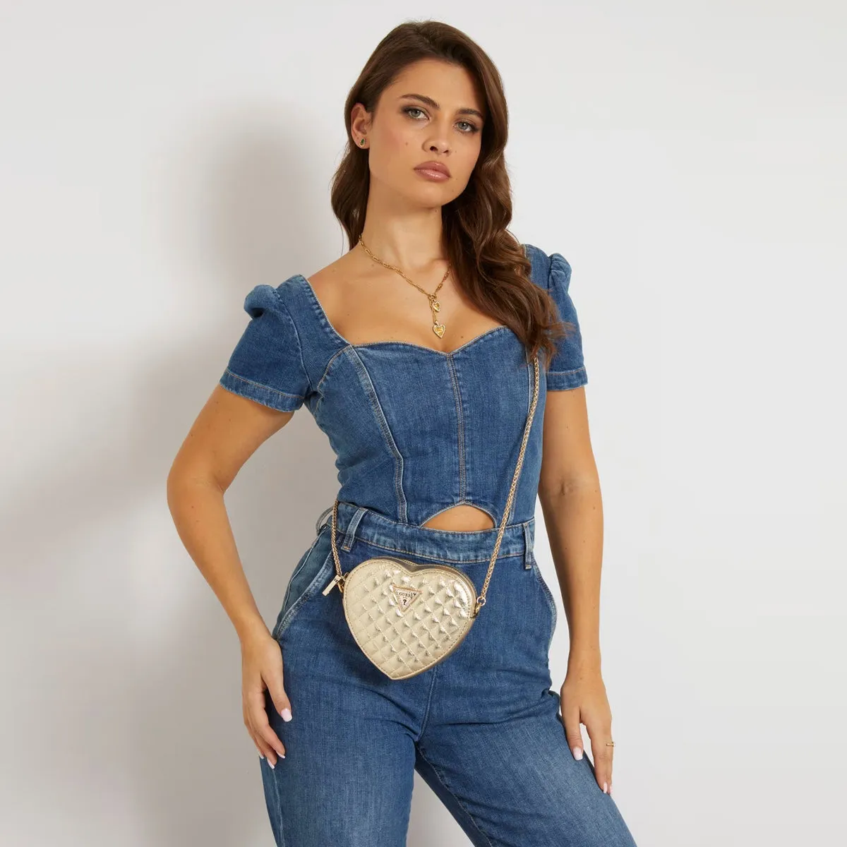 Guess - Twiller Heart Gold Crossbody Bag - HWMG9310770 - GOLD