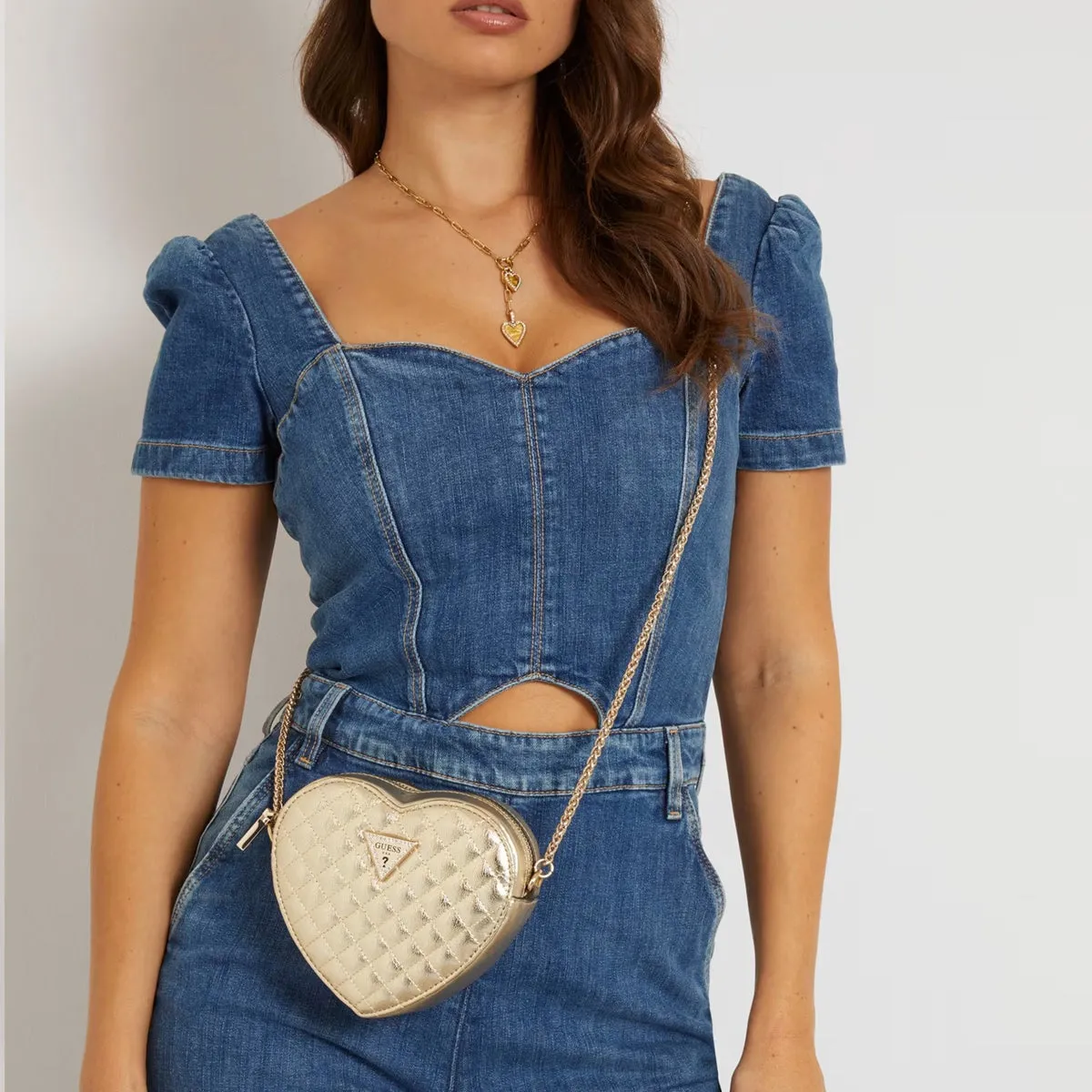 Guess - Twiller Heart Gold Crossbody Bag - HWMG9310770 - GOLD