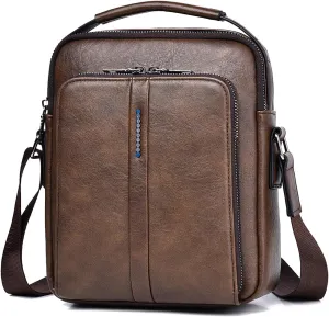 GZQFUOU Men's Shoulder Bag Men's Bag Small Vintage PU Leather Crossbody Men's Bag Shoulder Handbag Men for Work, School, Daily Life