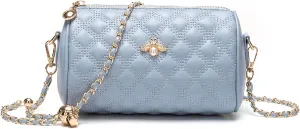 Hanbella Crossbody Purse for Women - Cute Quilted Leather Shoulder Bag with Gold Chain Strap for Teen Girls - Womens Clutch