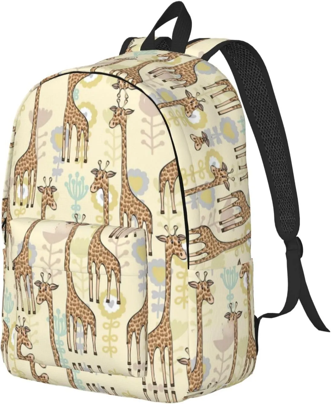 Hand Drawn Giraffes Print Canvas Backpack Women,Mens Travel Casual Daypack Bookbag For Laptop Work Travel Hiking